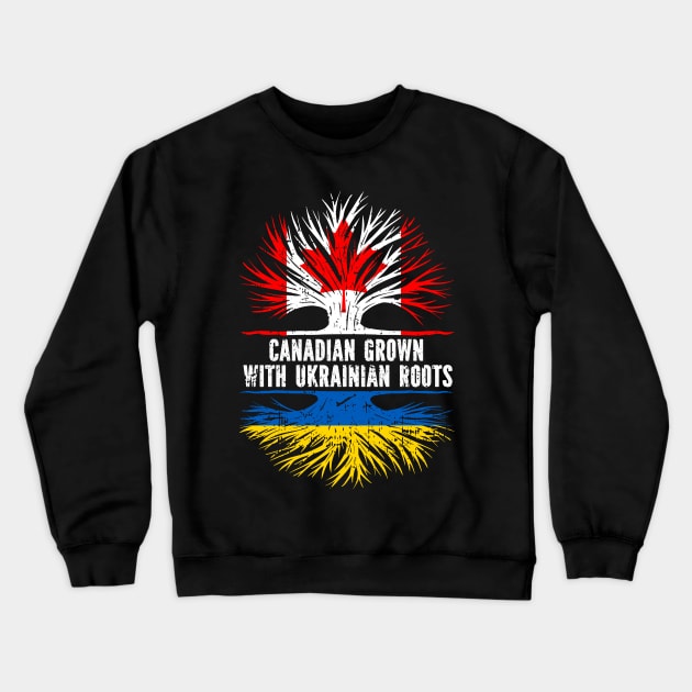 Canadian Grown with Ukrainian Roots Flag Crewneck Sweatshirt by silvercoin